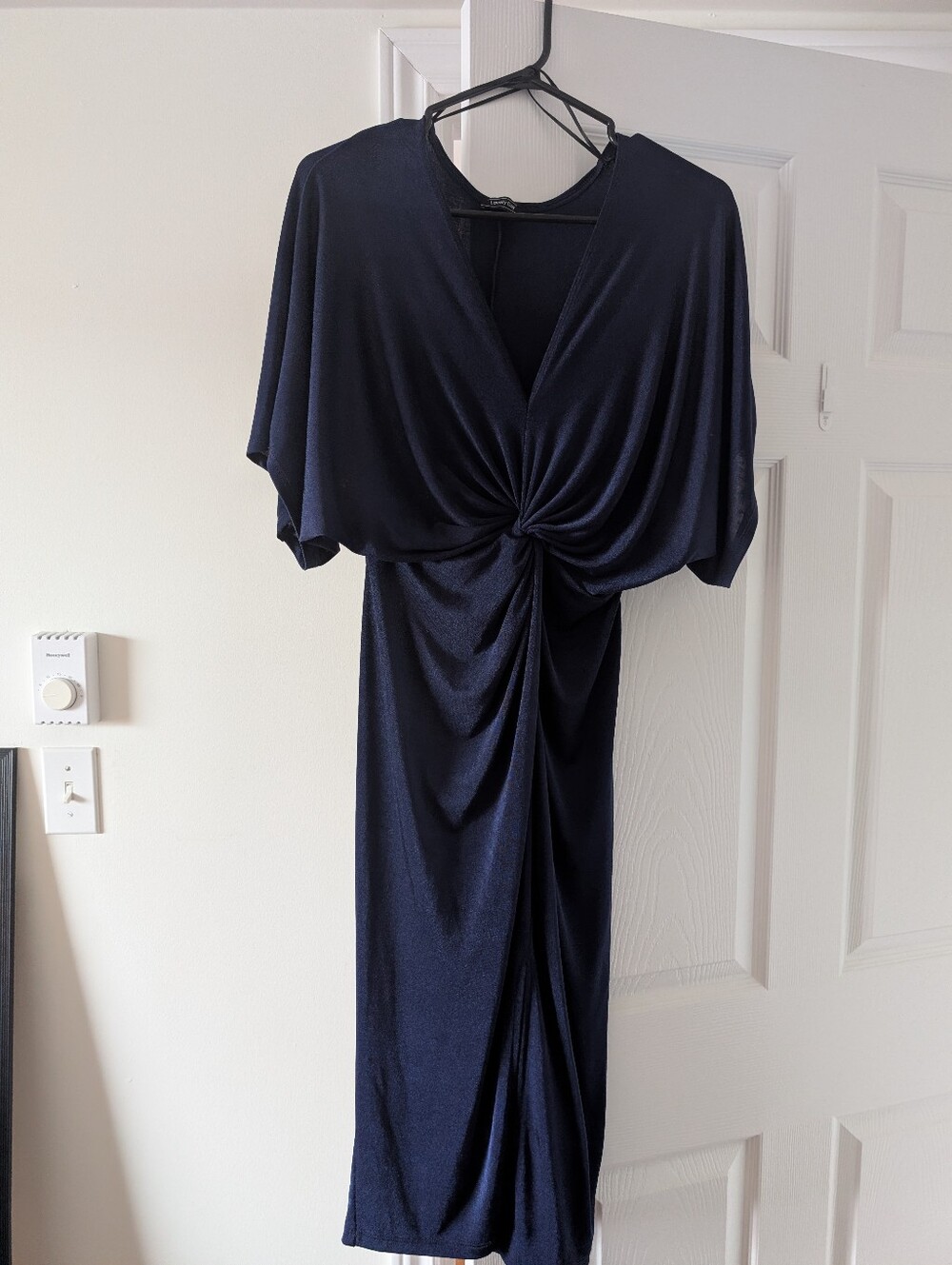 Lovely Day Navy Blue Maxi Dress with Twist Front
